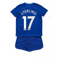 Fotbalové Dres Chelsea Raheem Sterling #17 Dětské Domácí 2022-23 Krátký Rukáv (+ trenýrky)